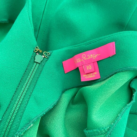 *Lilly Pulitzer Danni Bow Shoulder Cropped Ankle Slit Jumpsuit Size 10 - Picture 6 of 14